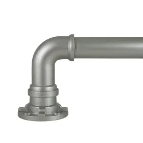 30757-as72 Decopolitan Industrial Wrap Around Telescoping Curtain Rod Set 72-144 Inch Silver