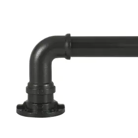 30757-vb36 Decopolitan Industrial Wrap Around Telescoping Curtain Rod Set 36-72 Inch Black