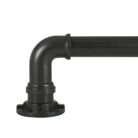30757-vb72 Decopolitan Industrial Wrap Around Telescoping Curtain Rod Set 72-144 Inch Black