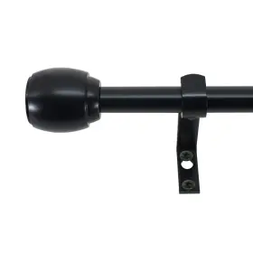 30890-bl28 Decopolitan 5/8 Inch Cap Curtain Rod Set 28 To 48 Inches Black