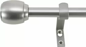 30890-sl28 Decopolitan Cap Curtain Rod Set 28 To 48 Inches Silver