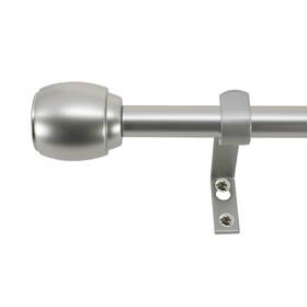 Decopolitan 30890-sl48 5/8 Inch Cap Curtain Rod Set 48 To 84 Inches Silver