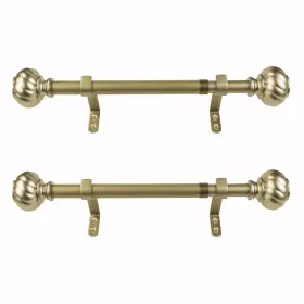31068-lg12pr Decopolitan 1 Inch Twist Knob Curtain Rod Pair 12 To 20 Inches Light Gold