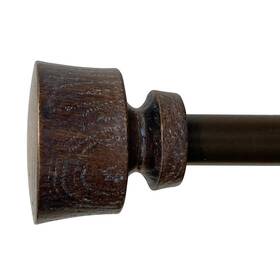 Decopolitan 31212-wl86 Stockton 86-128 Inch Adjustable Curtain Rod Set 5/8 Diameter In Walnut