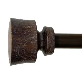 31212-wl86 Decopolitan Stockton 86-128 Inch Adjustable Curtain Rod Set 5/8 Diameter In Walnut