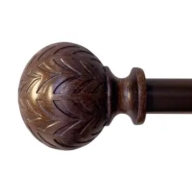 31214-wl26 Decopolitan Hermosa 26-48 Inch Adjustable Curtain Rod Set 5/8 Diameter In Walnut