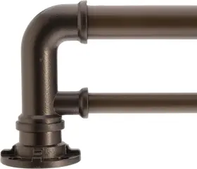 Decopolitan 680656167878 1 Inch Industrial Double Curtain Rod 36 To 72 Inches Dark Bronze