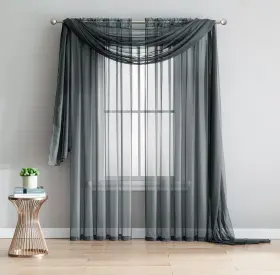 Decosource 706098671671 2 Rod Pocket Sheer Curtains Panels - Voile For Window Treatment Na