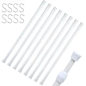 7539746072 Deelf Outlet 8 Packs Small Tension Rods 16 To 28 Inch Spring Loaded Curtain Rv Refr