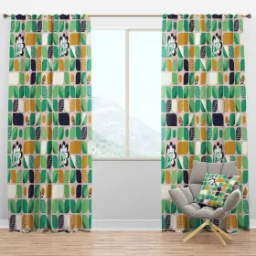 Designq 780377421669 Blackout Curtains Ftgeometric Pattern With Leaves And Flowersft For Be