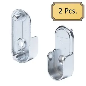 Cl-ovcuph-1.25-cr-2 Desunia Oval Closet Rod End Brackets With Rear Facing 5mm Pins 15mm X 30mm Polished