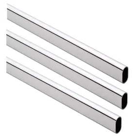 Cl-ovrod-48-cr-3 Desunia 48 Inch Oval Closet Rod 15mm X 30mm 3 Pack Chrome