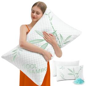 Dgpear Zydg-ztpillow-2q Cooling Pillows Shredded Memory Foam Queen Size Set Of 2 Adjustable