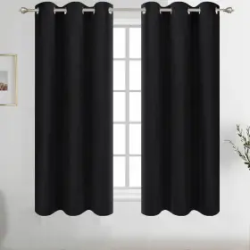 Bk3863 Diraysid Black Grommet Blackout Curtains For Bedroom Thermal Insulated Room D