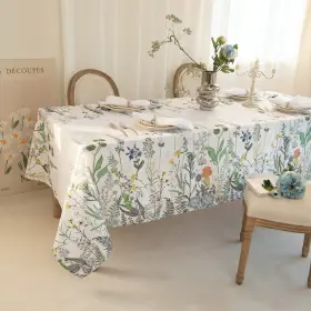 Tc2023-wild Diva En Camino Dec Waterproof Floral Tablecloth Rectangle 60x84 Inch - Wild Flower Table Cloth