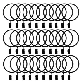 Abc924160 Dklechui 30 Pack Strong Iron Metal Curtain Rings With Clips 2.5 Inch Diameter Decorat