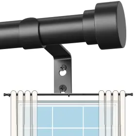 Dmdg 679070005514 Black Curtain Rods For Windows 32 To 150 Inch Heavy Duty Rod Adjusta