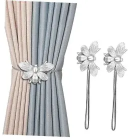 X-tb23004 Dodolo Curtain Holdbacks Gift Resin Magnetic Tiebacks Flying Set Of 2 Silver