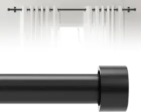 Dyz-001 Dojuwin Black Curtain Rods For Windows 30 To 240 Inch -240 1 Pack