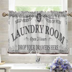 Domiking G286025006p Laundry Room Open 24h Valances For Windows Curtain Light Filtering S