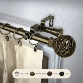 Oj4788-284 Domovina Ginny 13/16-inch Double Curtain Rod Antique Brass 28-48 Inch