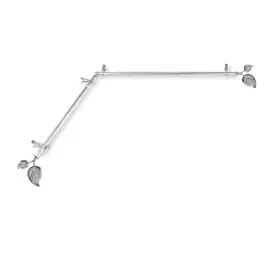 Oj4833-995-corner Domovina Plush 13/16 Inch Corner Window Single Curtain Rod Satin Nickel 120 -170