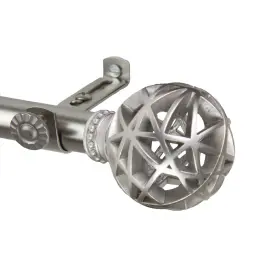 Oj4888-485 Domovina Ginny 13/16-inch Single Curtain Rod Satin Nickel 48-84 Inch