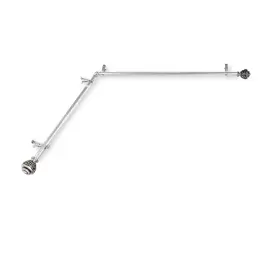 Oj4889-485-corner Domovina Raina 13/16-inch Single Corner Window Curtain Rod Satin Nickel 48-84 Inch