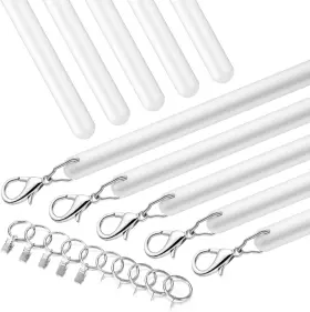 Mee-doublefill-1556 Doublefill 10 Pack 46 Inch Acrylic Curtain Pull Wands Drapery Rod White