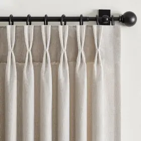 Hzrbcl227 Drapenova Pinch Pleated Curtains 90 Inches Long 2 Panels Set Oatmeal Semi Sheer Linen T