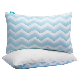 Dreamara-hm-2q Dreamara Blue） Cooling Bed Pillows Queen Size Set Of 2 Adjustable Loft Shredde