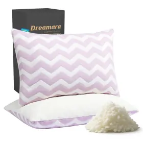 Dreamara-hm-2q Dreamara Mauve） Cooling Bed Pillows Queen Size Set Of 2 Adjustable Loft Shredde