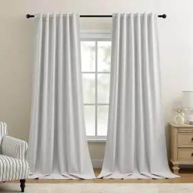 Cl2502 Dreaming Casa 100% Blackout Curtains 102 Inches Long Linen Textured Window T