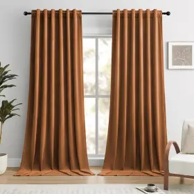 Dc10753 Dreaming Casa 100% Blackout Curtains 102 Inches Long Amber Golden Velvet Roo