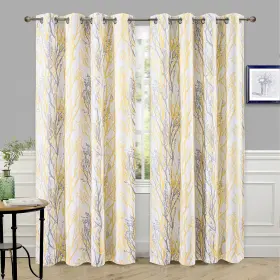 Driftaway 810063210830 Tree Branch Blackout Curtains Double Layer 84 Inches Long For Bedro