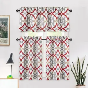 Driftaway 810063211028 Alexander Spiral Geo Trellis Pattern 3 Pieces Red Gray 52ftft 18ftft 1 26ft