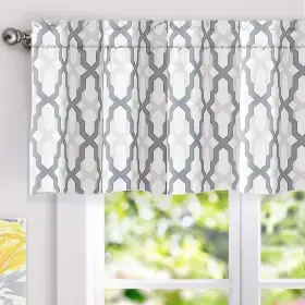 Driftaway 817684022040 Mason Geometric Trellis Pattern Window Curtain Valance Rod Pocket 5