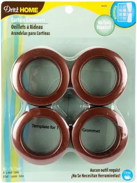 44370 Dritz Curtain Grommets 1-9/16 Inch Inner Diameter Plastic 8/pkg Copper