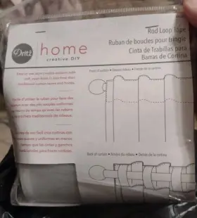 44500 Dritz Home Creative Woven Curtain Rod Loop Tape 4 Inch 6 Yds White Sealed
