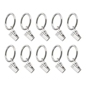 Dtf240422tt000512 Dtgn 35mm Inner Diameter Curtain Rings With Clips- 10pack - Good For Curtains And