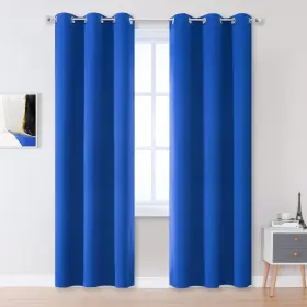 Dl-gjmdkcl-dl13-42x84 Dualife Royal Blue Blackout Curtains 84 Inch Length - Thermal Insulated Grommet Bedro
