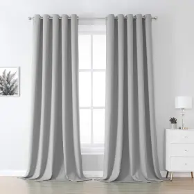 Dl-gjmdkcl-dl14-60x120 Dualife 120 Inch Length Light Grey Blackout Curtain Panels/drapes For Living