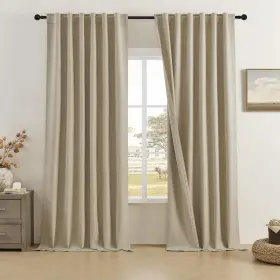 Dl-trmcl-14-taupe-50x102 Dualife Taupe Curtains 102 Length 2 Panels Tan Brown Blackout Therm