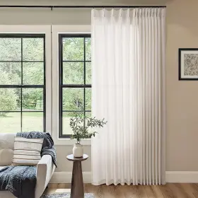 Dk-dmmhzcl-zrs100102 Dukiyo Cream Patio Sliding Door Curtains 100 Width 102 Inches Long Pinch Pleated Cur