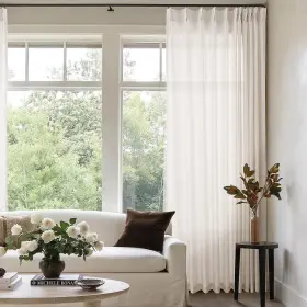Dk-dmmhzcl-zrs7290 Dukiyo Pinch Pleated 72 Inch Wide Curtain 90 Inches Long Cream Ivory Sheer Linen Cur
