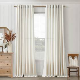 Dukiyo Dk-fmdddhcl-zrs5296 Ivory Linen Curtains 96 Inches Long 2 Panels For Living Room Sliding Glass Do