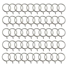 Eagles 714403702038 Silver Curtain Rings - 1.5 Inch Inner Dia Drapery With Eyelets Metal C