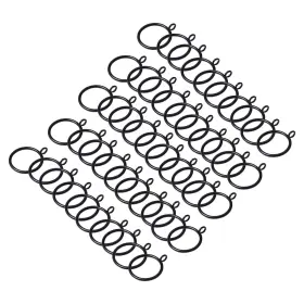 Eagles 714403702045 50 Pcs Black Curtain Rings - 1.5 Inch Inner Dia Drapery With Eyelets