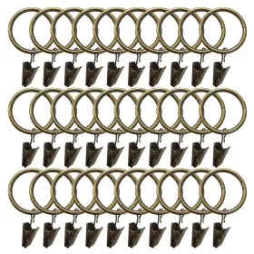 Eagles 714403702052 Bronze Curtain Rings - 1.38inch/35mm Inner Dia Drapery With Clips Heav