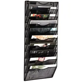 Ep-wall-10tbk Easepres 10 Pocket Mesh Hanging Wall File Organizer Mounted Mail Paper